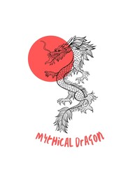 chinese red dragon Beautiful t shirt design, use for graphic, poster, card, wallpaper, textile, typography, the art, Beautiful background.