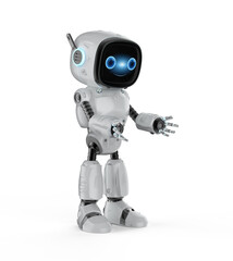 Small robot assistant empty hand extend