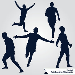 Footballer Celebration vector Silhouette Design.