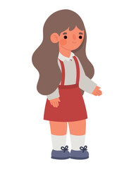 cute schoolgirl illustration