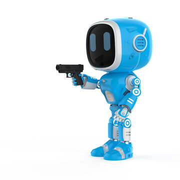 Blue robotic assistant or artificial intelligence robot