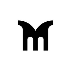 modern monogram letter M logo design