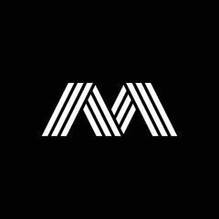 modern monogram letter M logo design