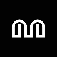 modern monogram letter M logo design