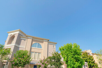 Fototapeta na wymiar Multi-storey buildings in a low angle view at San Marcos, California
