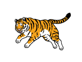 ジャンプするトラのイラスト