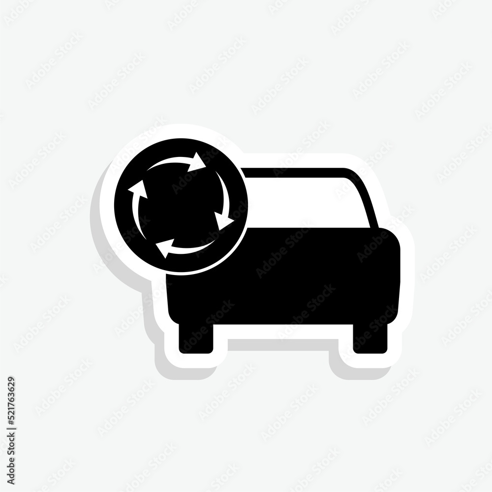 Wall mural Car rental sticker icon isolated on grey background