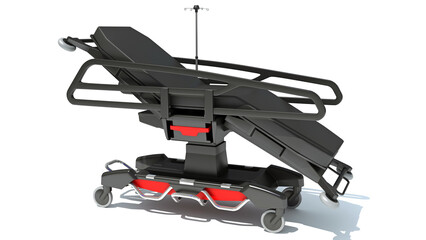 Patient Trolley medical equipment 3D rendering on white background