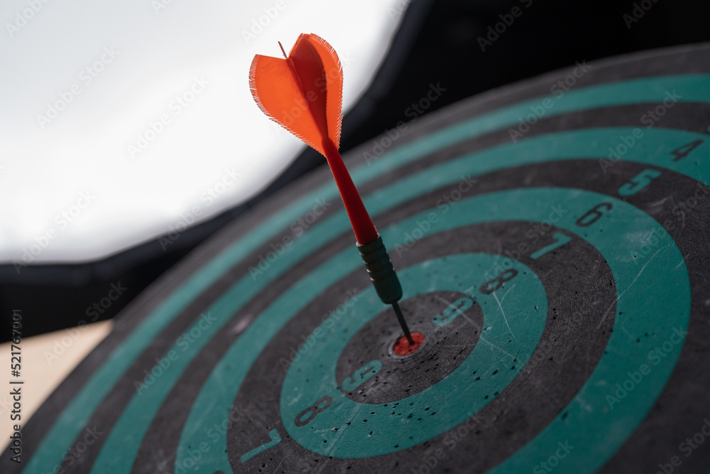 Poster bullseye is a target of business. dart is an opportunity and dartboard is the target and goal. so bo