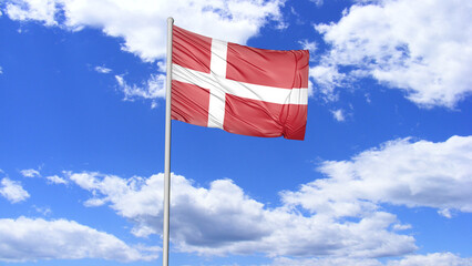 Denmark Flag Flying Image