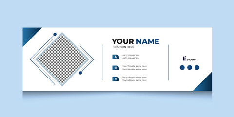 Minimalist email signature template for business, email footer and personal social media cover design