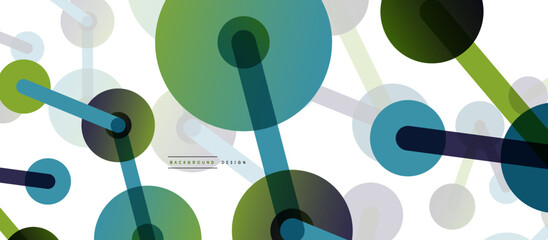 Abstract background. Round dots connected by lines. Trendy techno business template for wallpaper, banner, background or landing