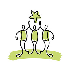 Stickman Stick Figure Reaching The Success Star