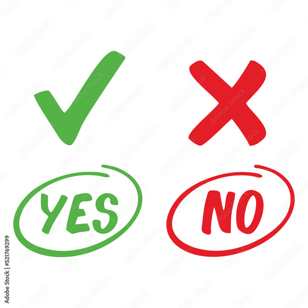 Poster yes or no button selection vector illustration. suitable for graphic information or tips advice elem