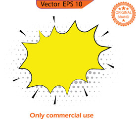 Sticker of speech bubble. Retro empty comic bubble  on transparent background. Vector illustration, vintage design, pop art style.