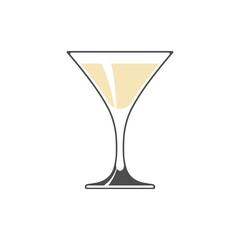 Martini glass icon isolated on white
