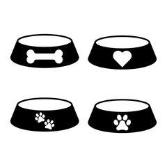 Set of Bowl icon, food sign isolated on background, vector illustration, meal dinner symbol design