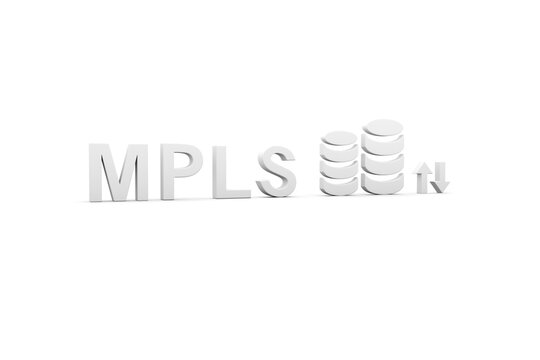 MPLS concept white background 3d render illustration