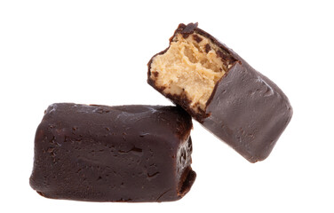 chocolate covered cheese isolated