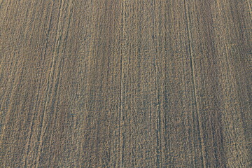 Ackerfläche aus der Vogelperspektive von oben