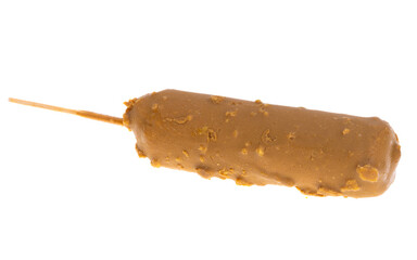 chocolate covered cheese isolated