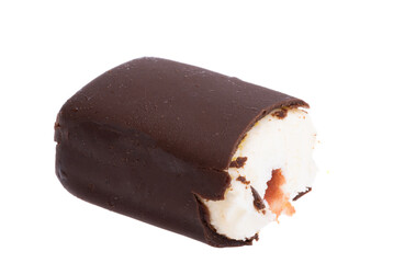 chocolate covered cheese isolated
