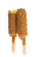 chocolate covered cheese isolated