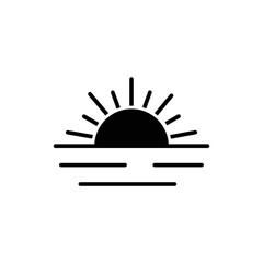 sunset icon flat style trendy stylist simple