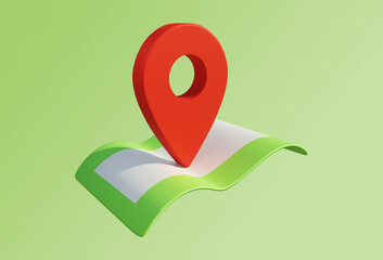 3d Map with red pinpointer. location map with red pinpointer, direction, travel Navigator, or guide