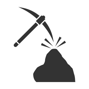 recommend clip art: Coal and pickaxe Pile of charcoal icon. Mining icon. Flat vector illustration.
