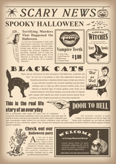 Old Festival Halloween Newspaper. Vector