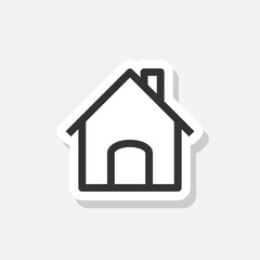 House home sticker icon isolated on white