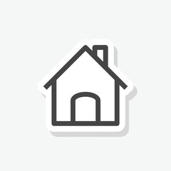 House home sticker icon isolated on white