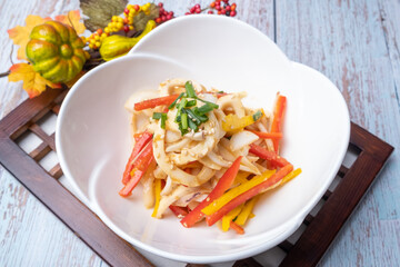 Cold Squid Salad - Korean Food Seasoned Squid