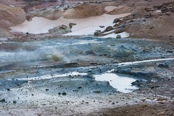 Sulphur springs at Krysuvik-Seltun on the Reykjanes Peninsula.
