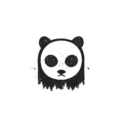 Fototapeta premium black and white illustration of a cute panda