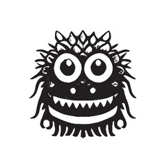 Black and white Cute Monster