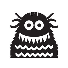 monster black and white illustration