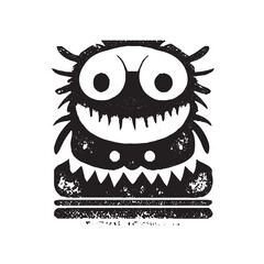 Black and white Cute Monster