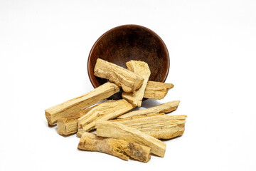 Wrightia antidysenterica or kutaj bark isolated on plan background