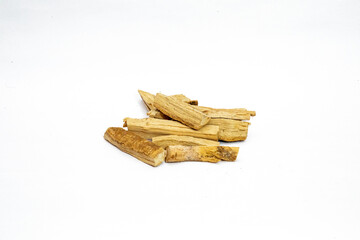 Wrightia antidysenterica or kutaj bark isolated on plan background