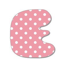 Polka dot letter.Pastel polka dots font. Hand drawn letter design for scrapbooks, albums, crafts and back to school projects.