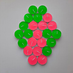 Fototapeta premium pink and green candles