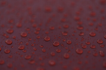 Water drops on a hydrophobic car paint surface