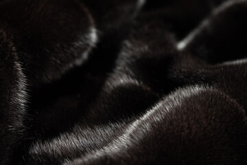 natural black mink fur background
