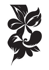 Floral Illustration Tattoo Black and White