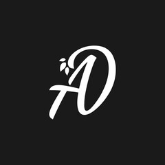 letter A with a leaf logo. good for any business related to nature things.