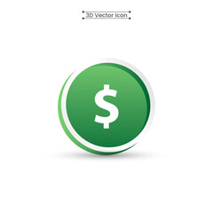 3D Dollar Icon Vector Illustration.ai