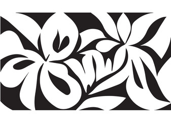 Floral Illustration Black and White
