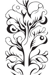 Tree Illustration Black and White